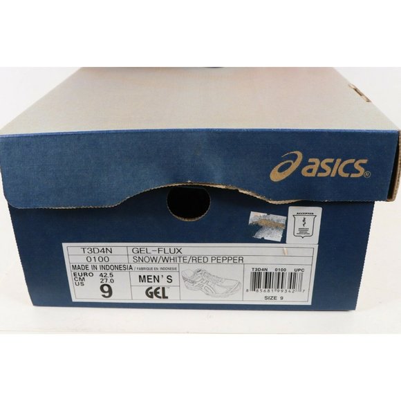 NOS Vintage Asics Gel Flux Jogging Running Shoes Sneakers White Red 9 main image 7